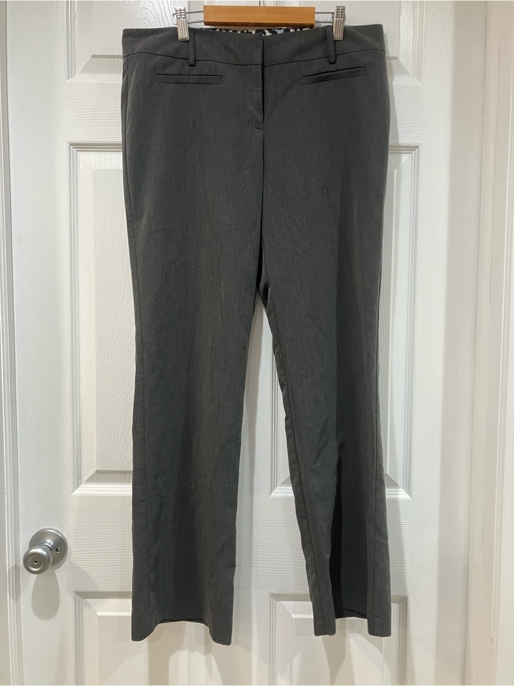 Classic Straight-Leg Dress Pants in Charcoal Gray